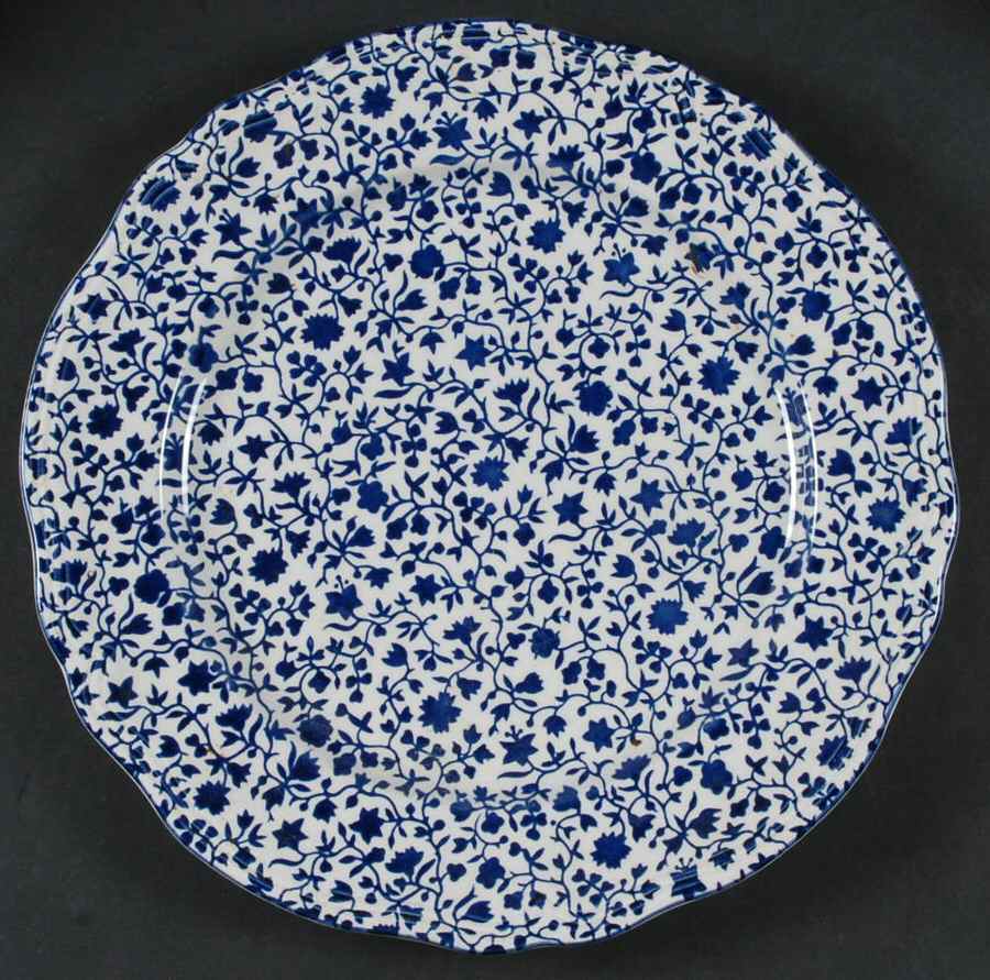 Lancaster Calico Blue 12" Chop Plate (Round Platter) by Sears-1
