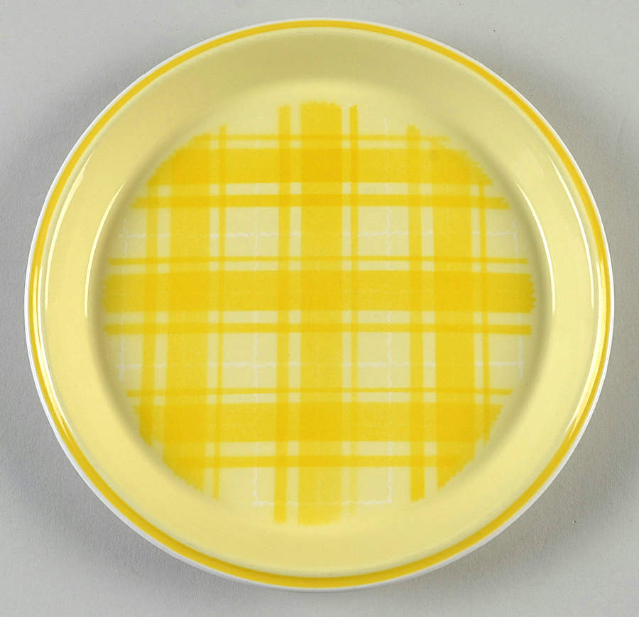 Lemon Gingham Salad Plate by Sears-1
