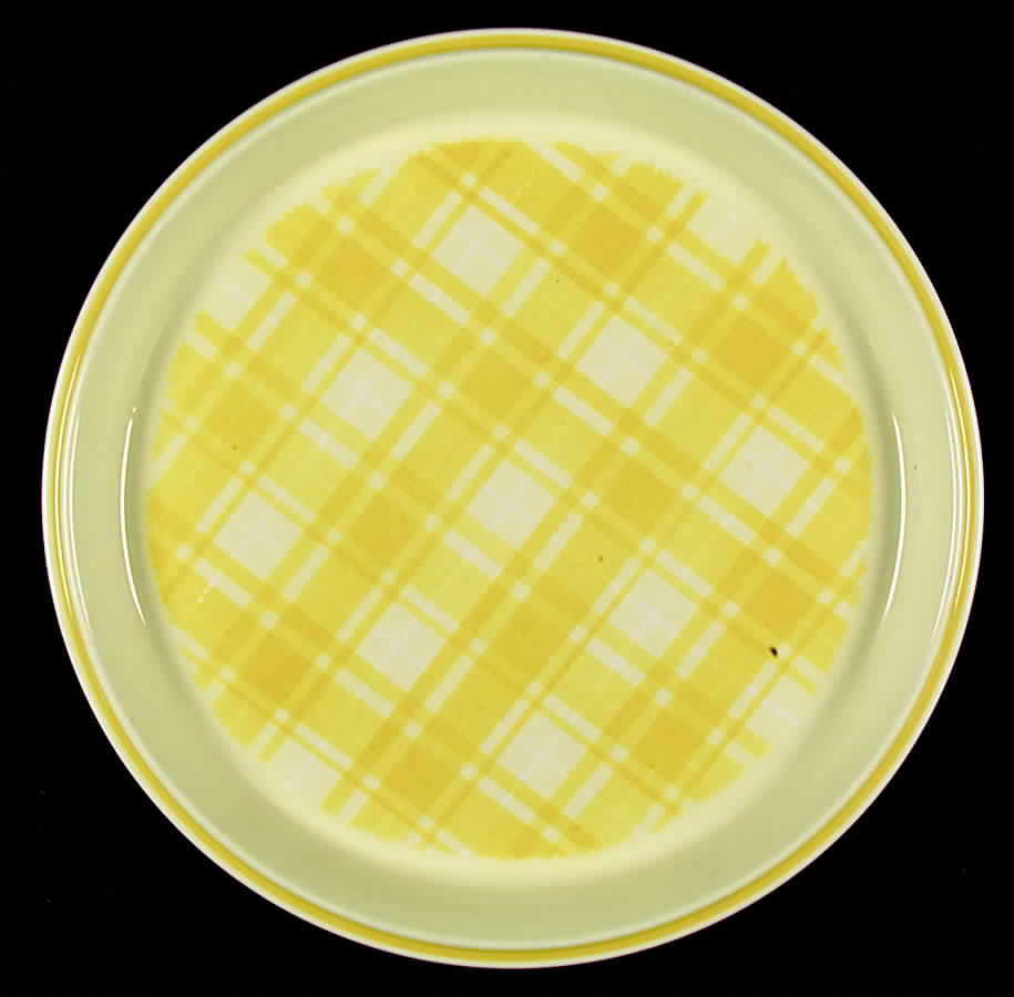 Lemon Gingham Dinner Plate by Sears-1