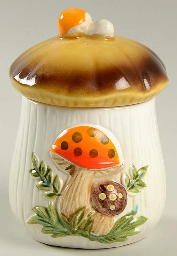 Merry Mushroom Sugar Bowl & Lid by Sears-1
