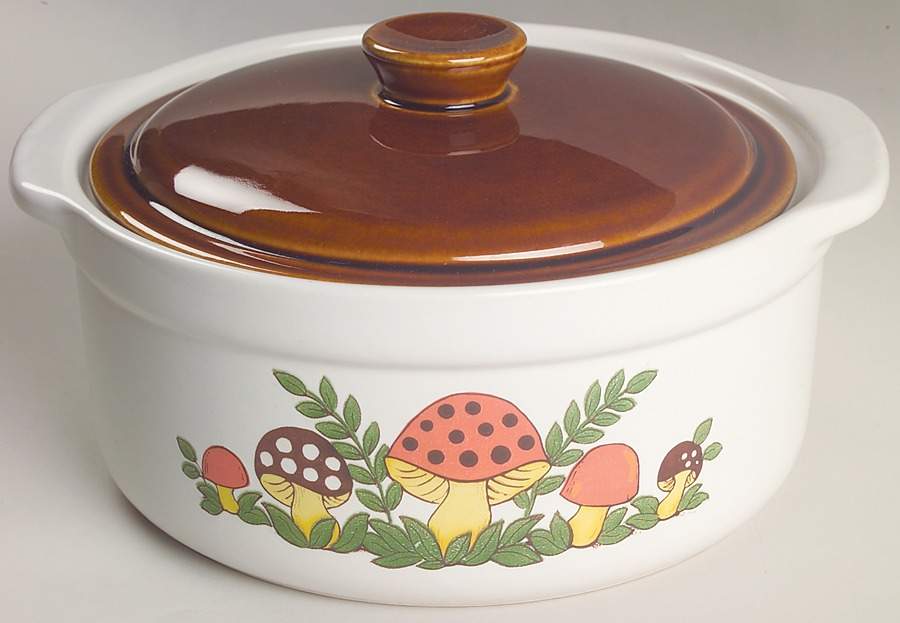 Merry Mushroom 1.25 Qt Round Covered Casserole by Sears-1