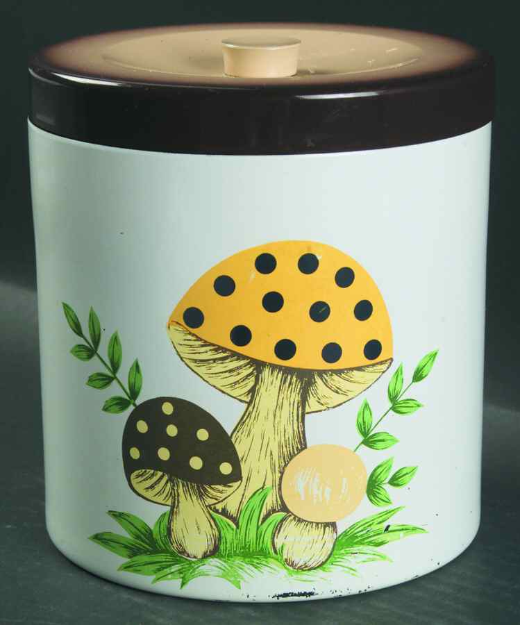 Merry Mushroom Large Plastic Canister & Lid by Sears-1