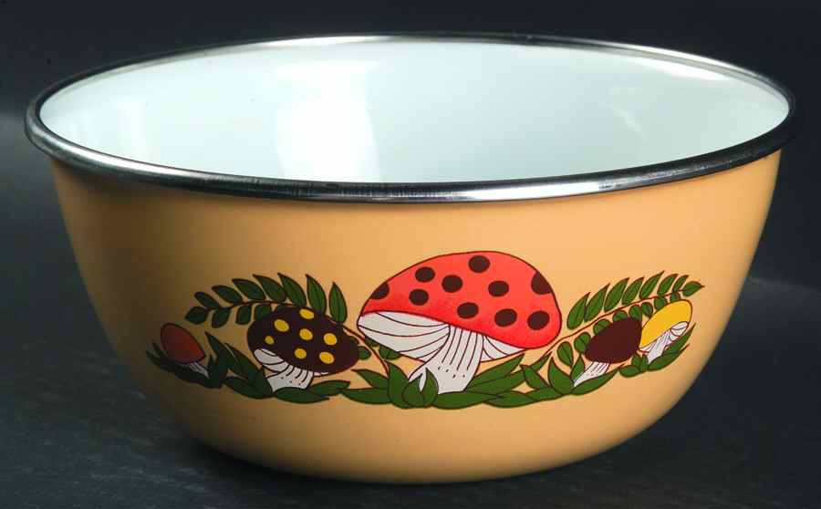 Merry Mushroom Small Metal Mixing Bowl by Sears-1