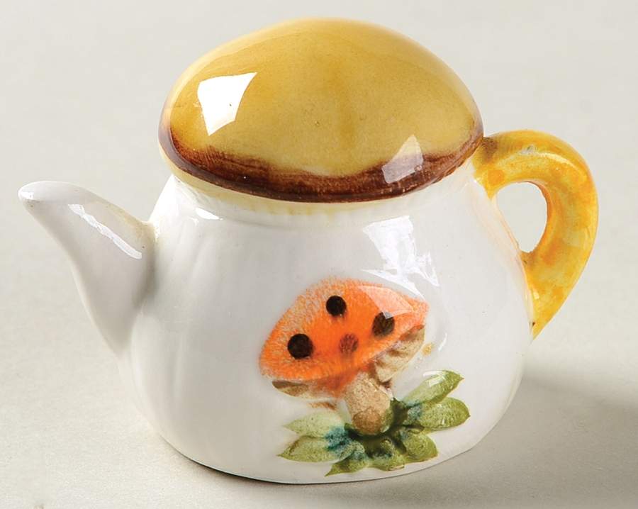 Merry Mushroom Miniature Ornamental Teapot by Sears-1