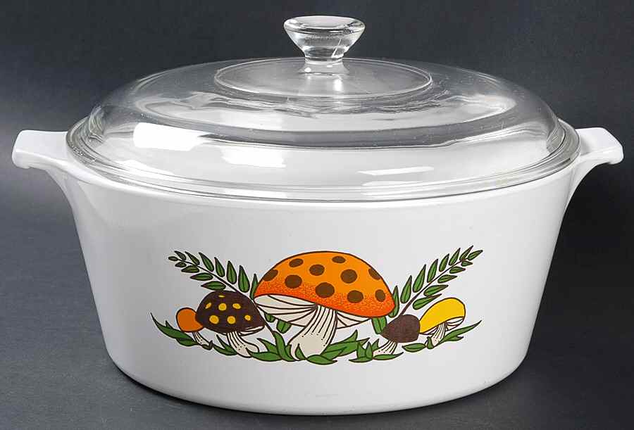 Merry Mushroom 2.5 Qt Round Covered Casserole by Sears-1