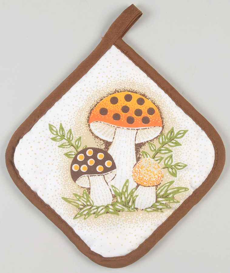 Merry Mushroom Cloth Potholder by Sears-1