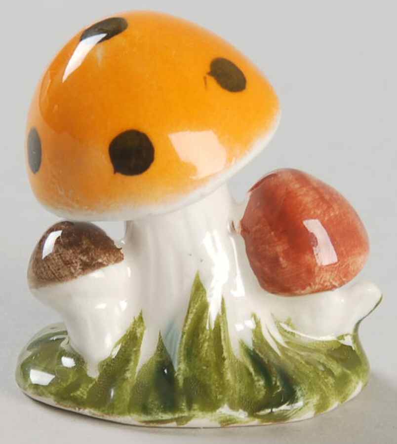 Merry Mushroom Miniature Ornamental Mushroom Figurine by Sears-1