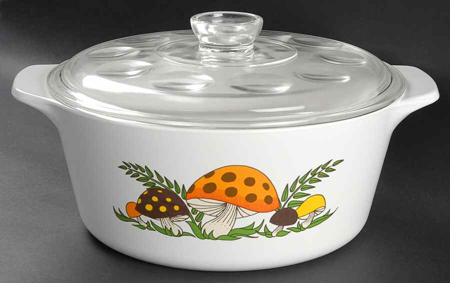 Merry Mushroom 4 Quart Round Covered Casserole by Sears-1