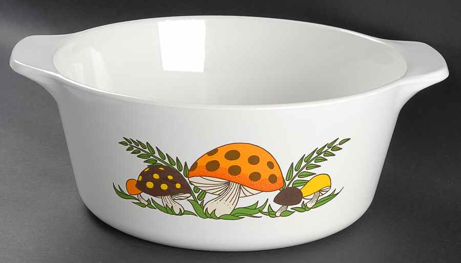 Merry Mushroom 4 Quart Round Casserole No Lid by Sears-1