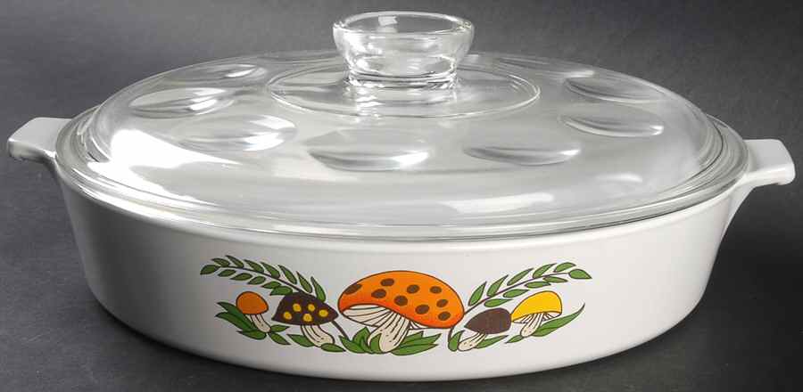 Merry Mushroom 2 Qt Round Covered Casserole by Sears-1