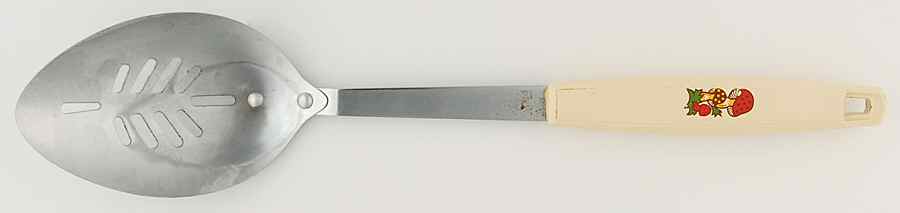 Merry Mushroom Metal Slotted Spoon with Plastic Handle by Sears-1