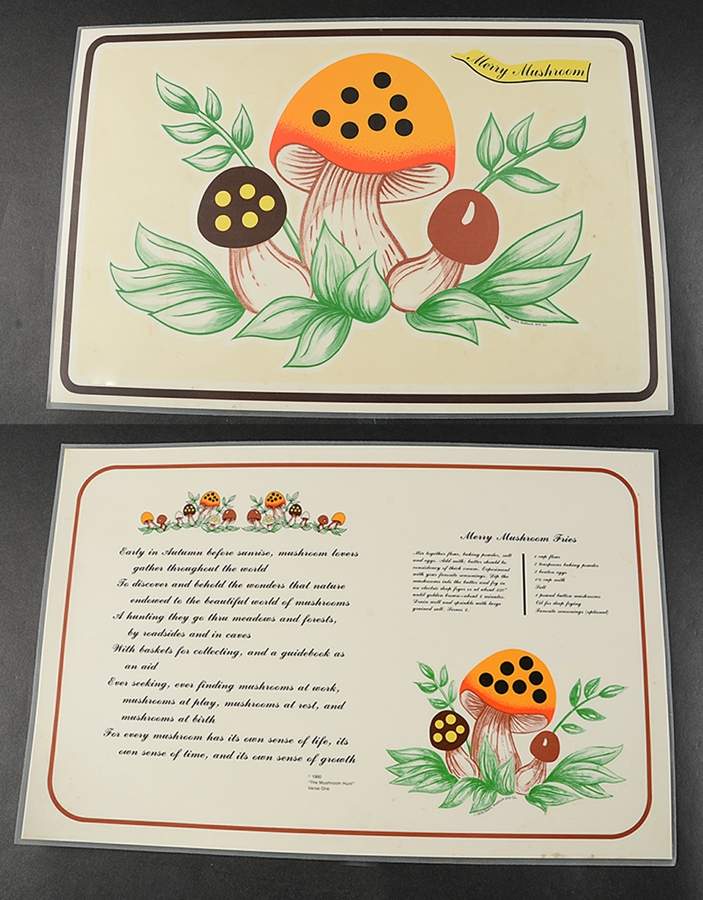 Merry Mushroom Placemat-Vinyl/Reversible by Sears-1