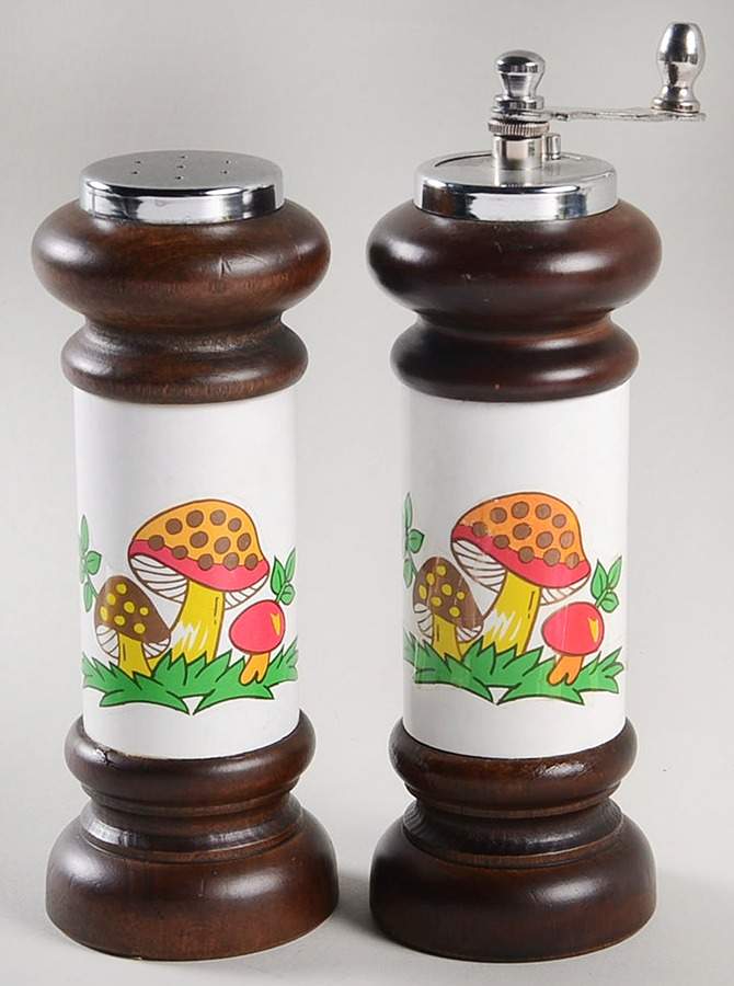 Merry Mushroom Wood Accent Salt & Pepper Mill by Sears-1
