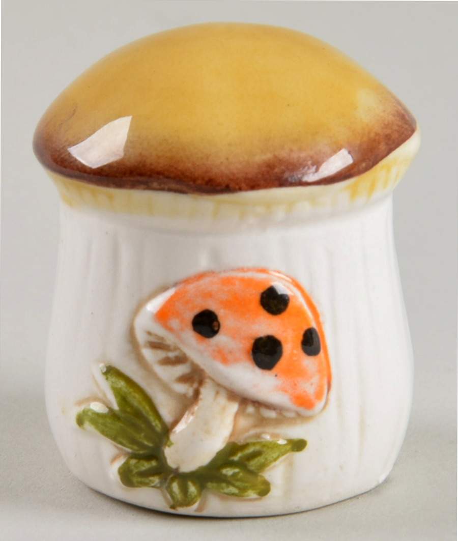 Merry Mushroom Miniature Sugar Bowl & Lid by Sears-1