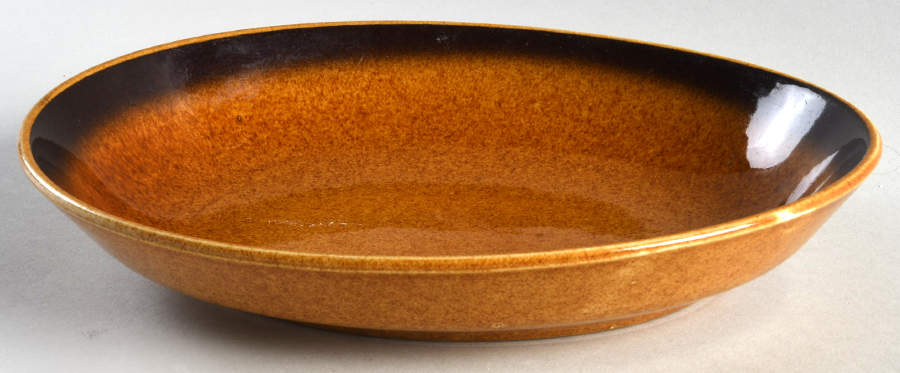 Octagon Amber 9" Oval Vegetable Bowl by Sears-1