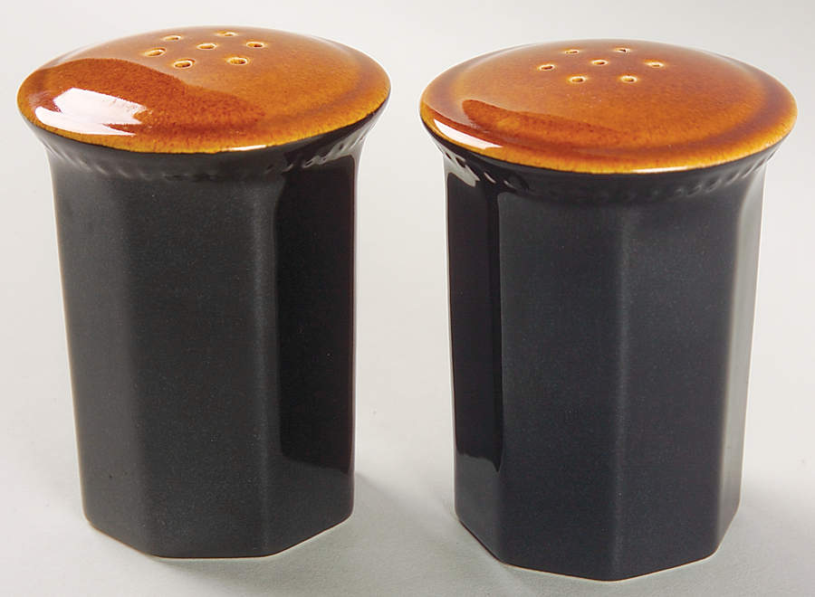 Octagon Amber Salt & Pepper Set by Sears-1