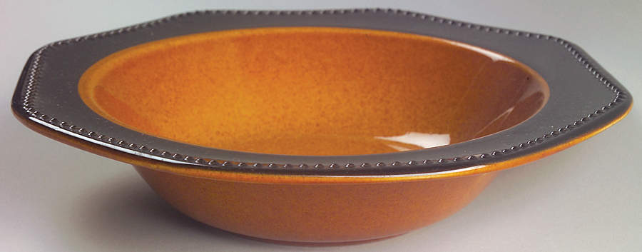 Octagon Amber 10" Round Vegetable Bowl by Sears-1