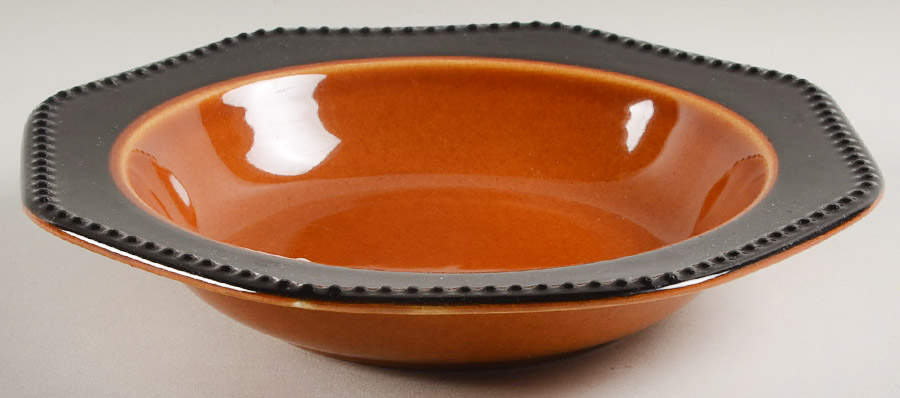 Octagon Amber Rim Soup Bowl by Sears-1