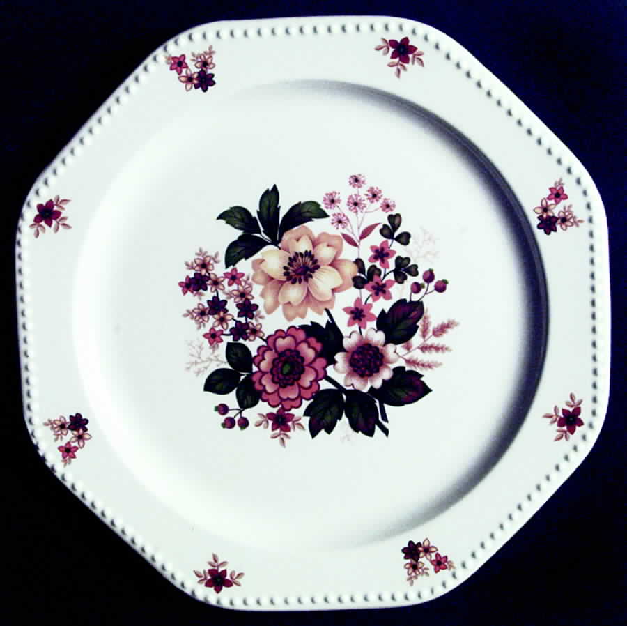 Octagon Bouquet Dinner Plate by Sears-1