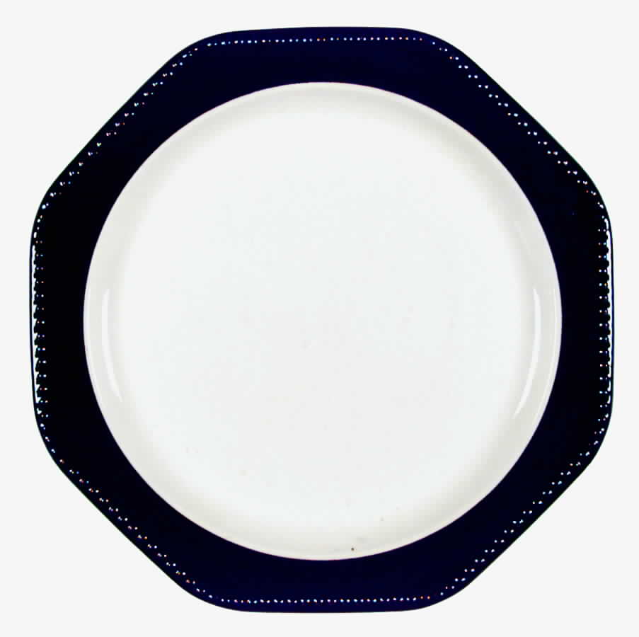 Octagon Black Dinner Plate by Sears-1
