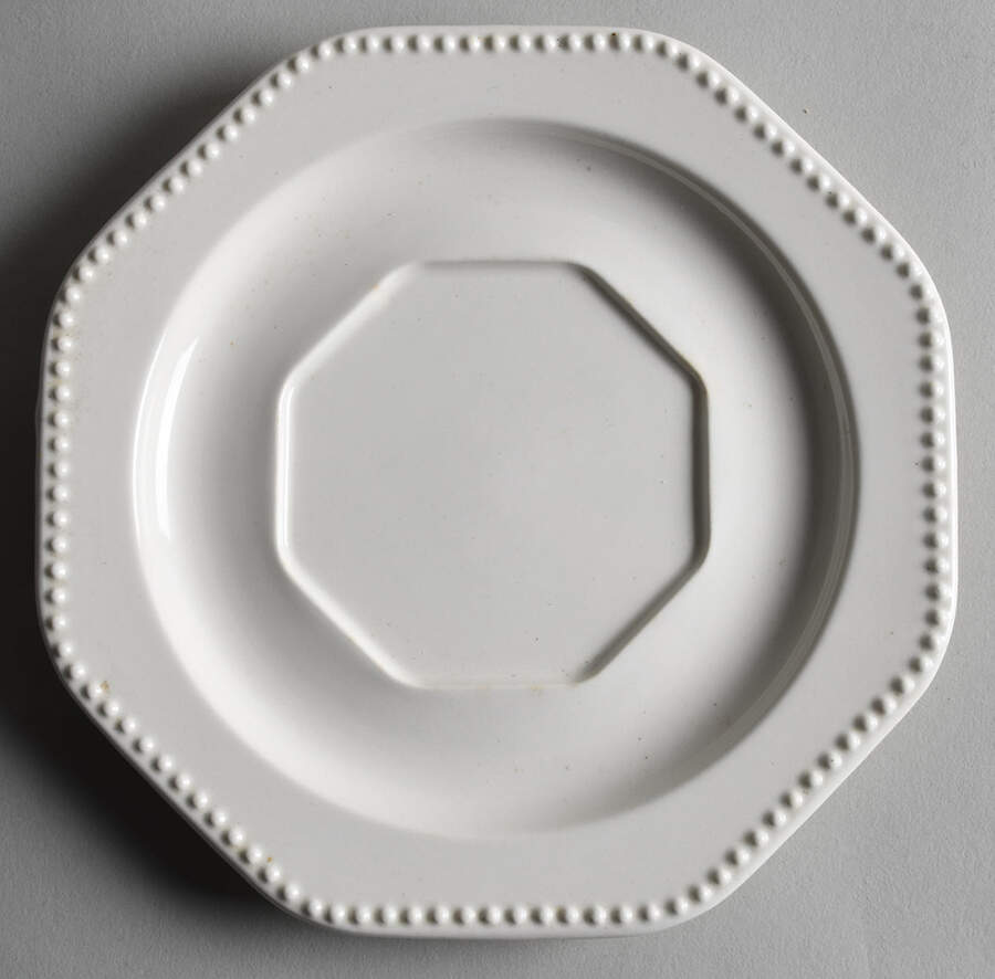 Octagon White Underplate for Gravy Boat by Sears-1