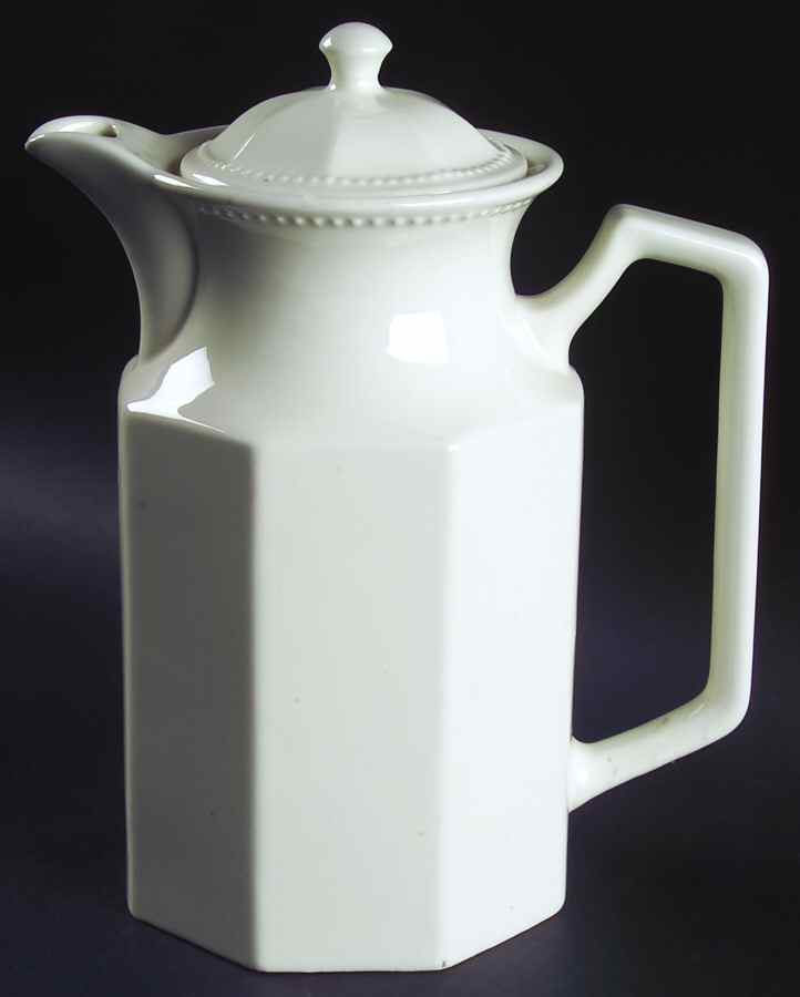 Octagon White Coffee Pot & Lid by Sears-1