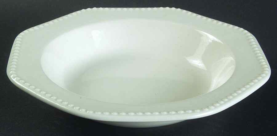 Octagon White Rim Soup Bowl by Sears-1