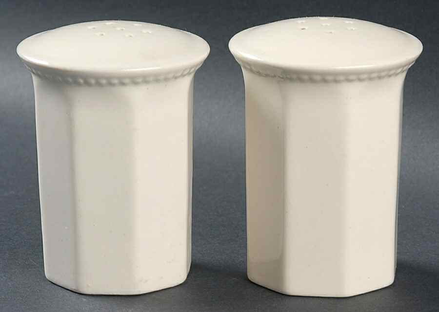Octagon White Salt & Pepper Set by Sears-1