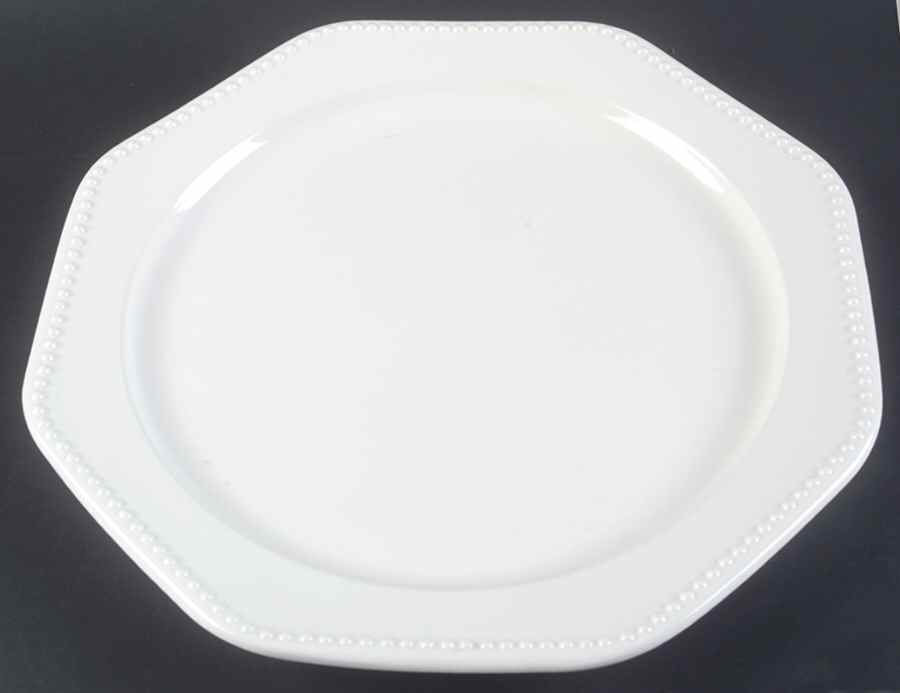Octagon White 11" Chop Plate (Round Platter) by Sears-1