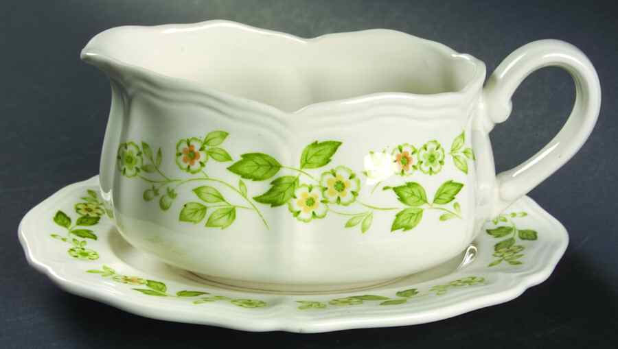 Petit Flora Gravy Boat & Underplate by Sears-1