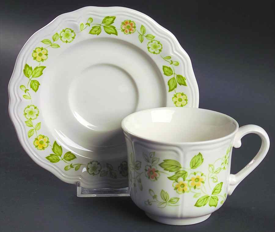 Petit Flora Flat Cup & Saucer Set by Sears-1