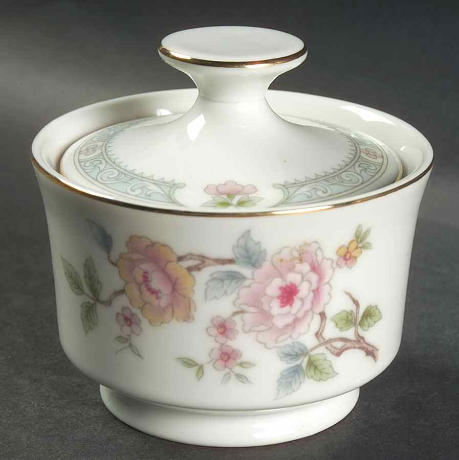 Peonies Sugar Bowl & Lid by Sears-1