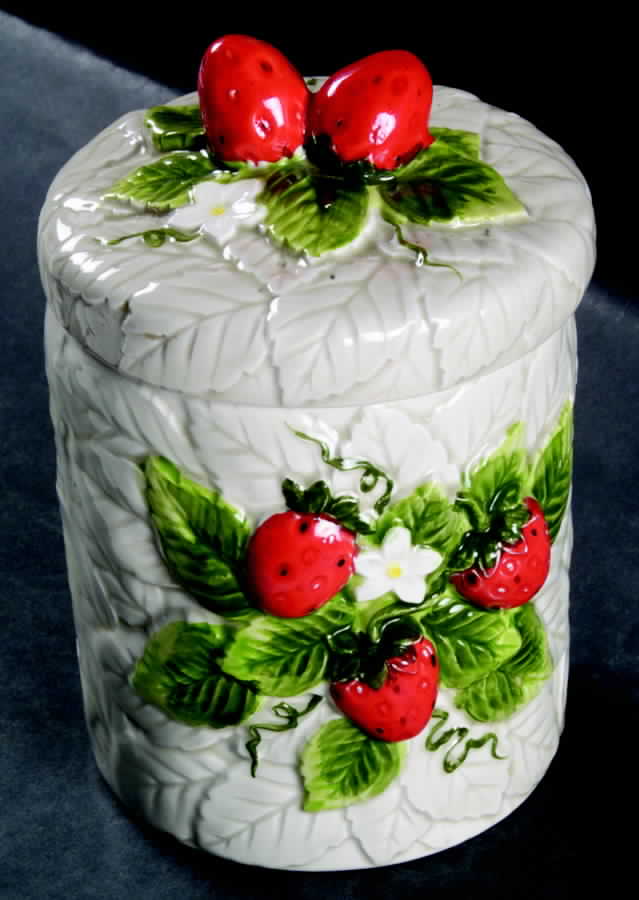 Strawberry Coordinates Small Canister & Lid by Sears-1