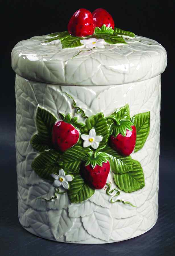 Strawberry Coordinates Extra Large Canister & Lid by Sears-1