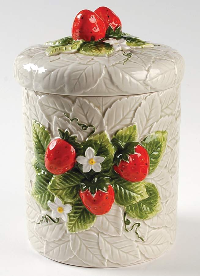Strawberry Coordinates Large Canister & Lid by Sears-1