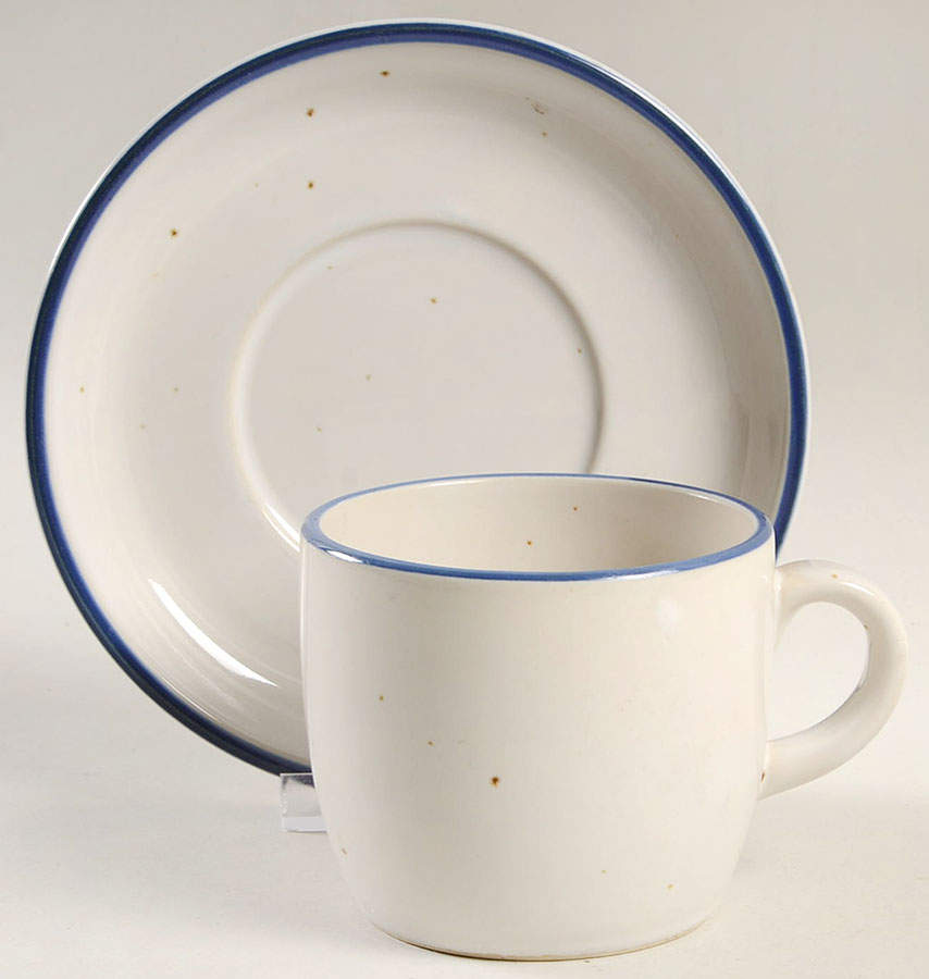 Stonehedge Flat Cup & Saucer Set by Sears-1