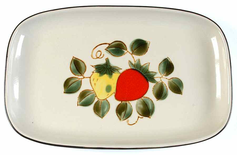 Strawberries 14" Oval Serving Platter by Sears-1