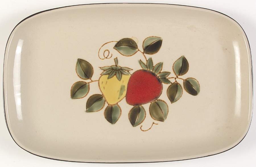 Strawberries 14" Oval Serving Platter by Sears-1