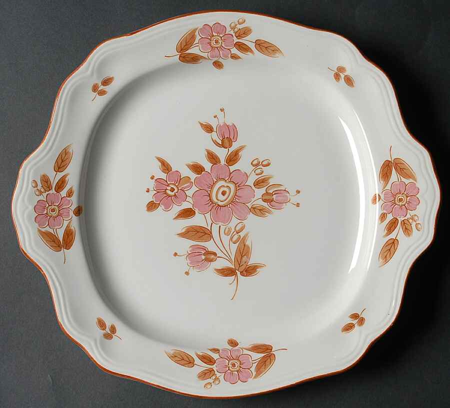 Wicker Rose Handled Cake Plate by Sears-1