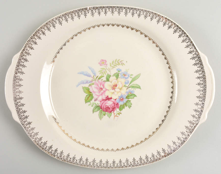 Arcadia 13" Oval Serving Platter by Sebring Pottery-1