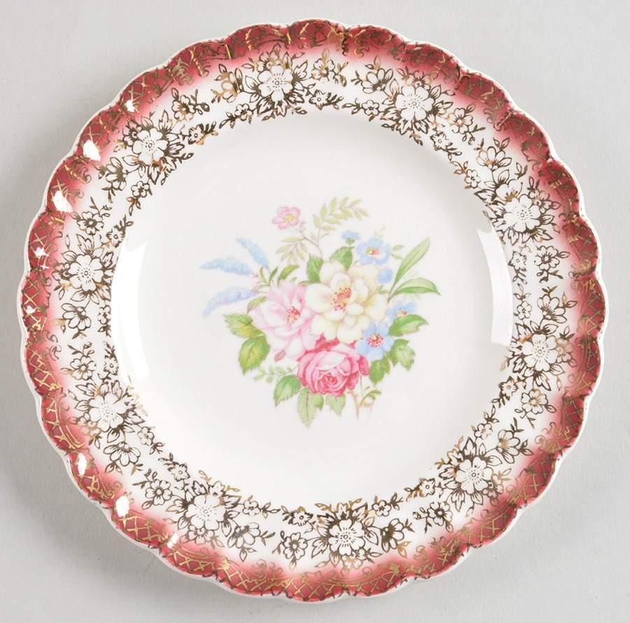 Arcadia Mandarin Maroon Bread & Butter Plate by Sebring Pottery-1