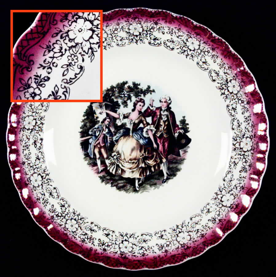 Chantilly Mandarin Maroon Dinner Plate by Sebring Pottery-1