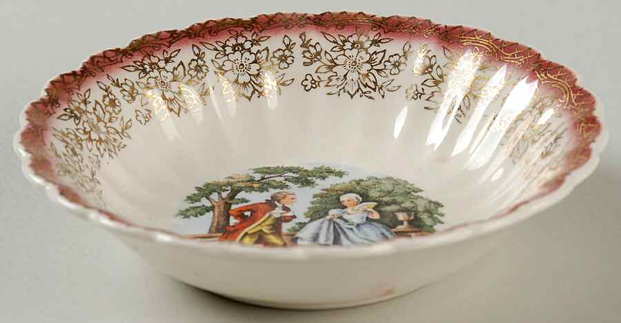 Chantilly Mandarin Maroon Fruit/Dessert (Sauce) Bowl by Sebring Pottery-1