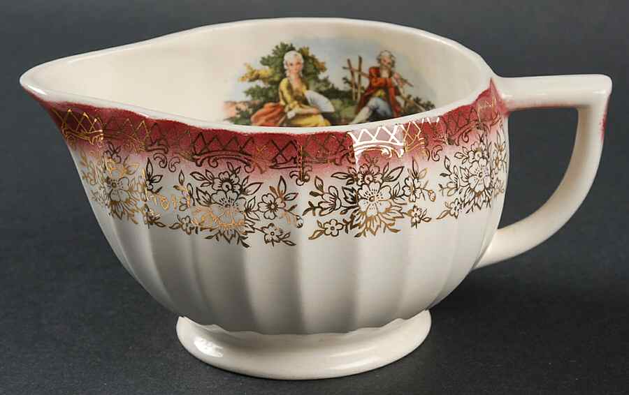 Chantilly Mandarin Maroon Creamer by Sebring Pottery-1