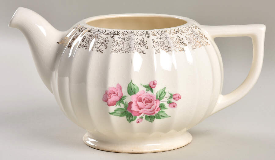 China Bouquet Teapot No Lid by Sebring Pottery-1
