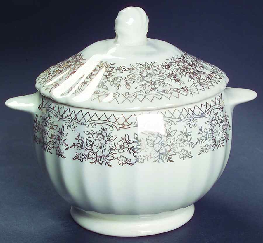 China Bouquet Sugar Bowl & Lid by Sebring Pottery-1