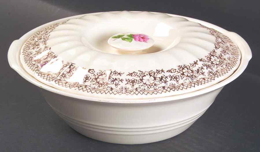 China Bouquet Round Covered Vegetable by Sebring Pottery-1