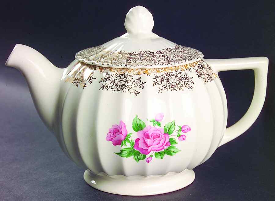 China Bouquet Teapot & Lid by Sebring Pottery-1