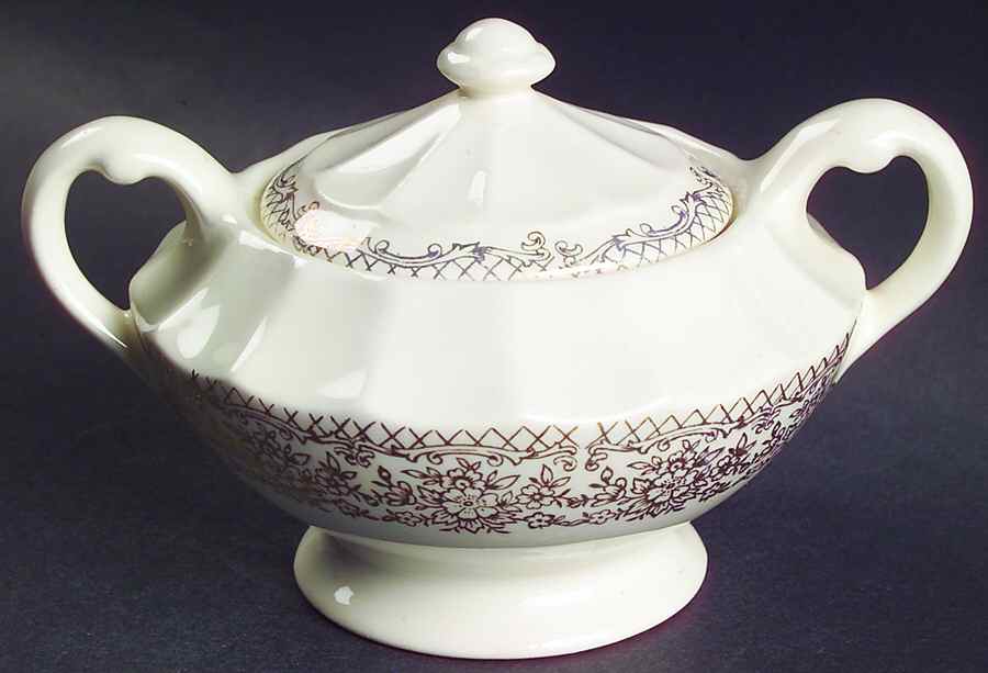 Fortune Sugar Bowl & Lid by Sebring Pottery-1