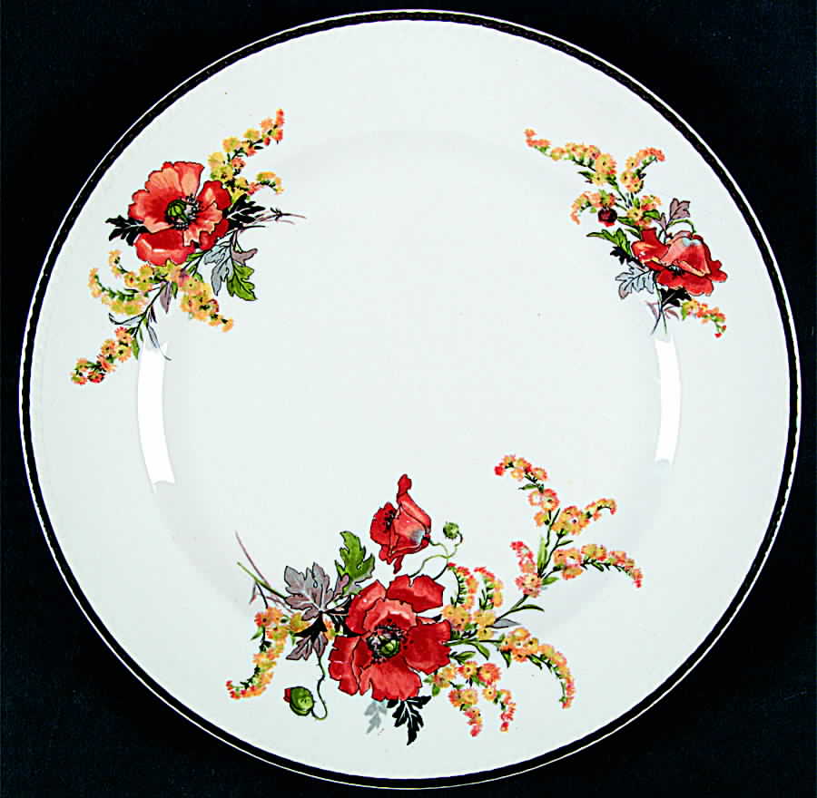 Goldenrod Poppy Luncheon Plate by Sebring Pottery-1